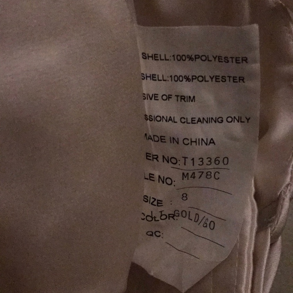 Tag for wedding dress